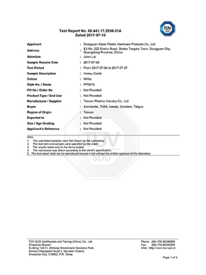 凯泽公司TUV蜂巢板加州65项测试报告-1