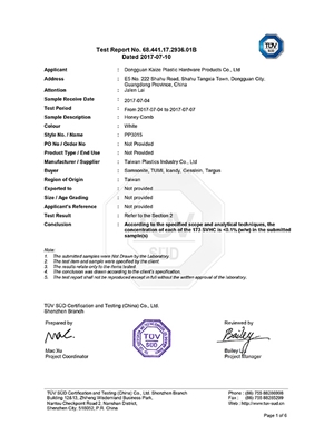 凯泽公司TUV蜂巢板REACH173项测试报告-1